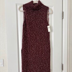 Anthropologie Flowy Maxi Tunic Sweater - Size S - Burgundy NWT!